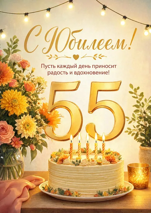Открытка "С юбилеем 55 лет" #70