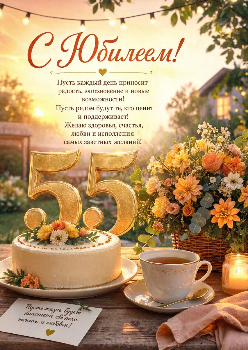 Открытка "С юбилеем 55 лет" #75