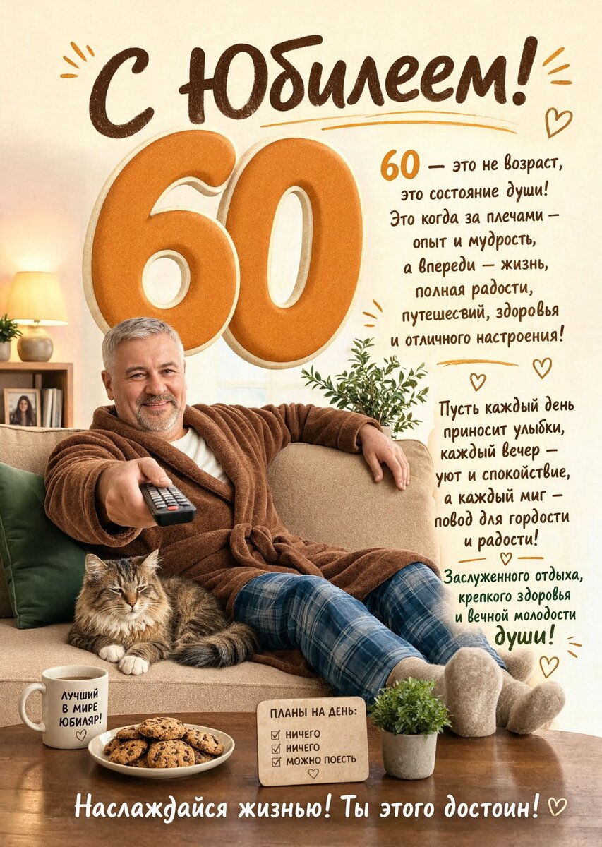 Открытка "С юбилеем 60 лет" #42