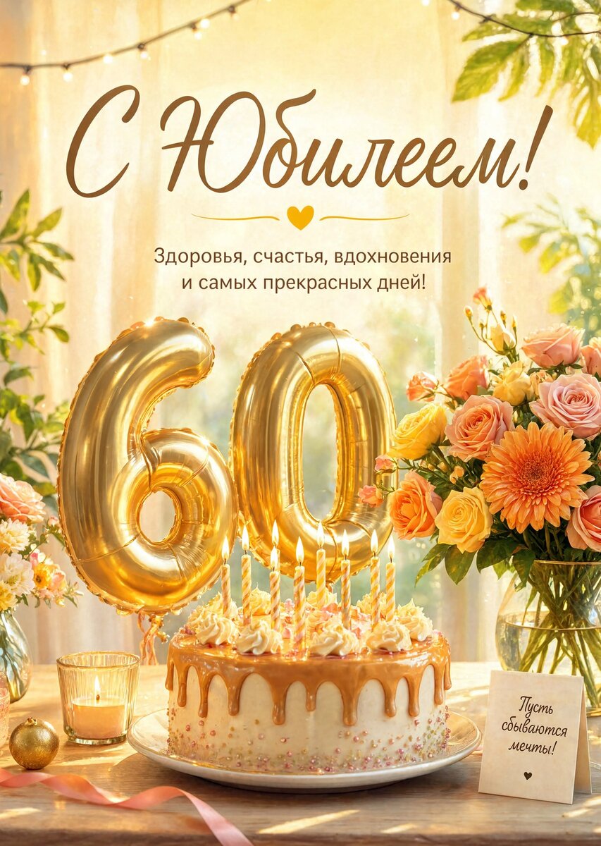 Открытка "С юбилеем 60 лет" #67