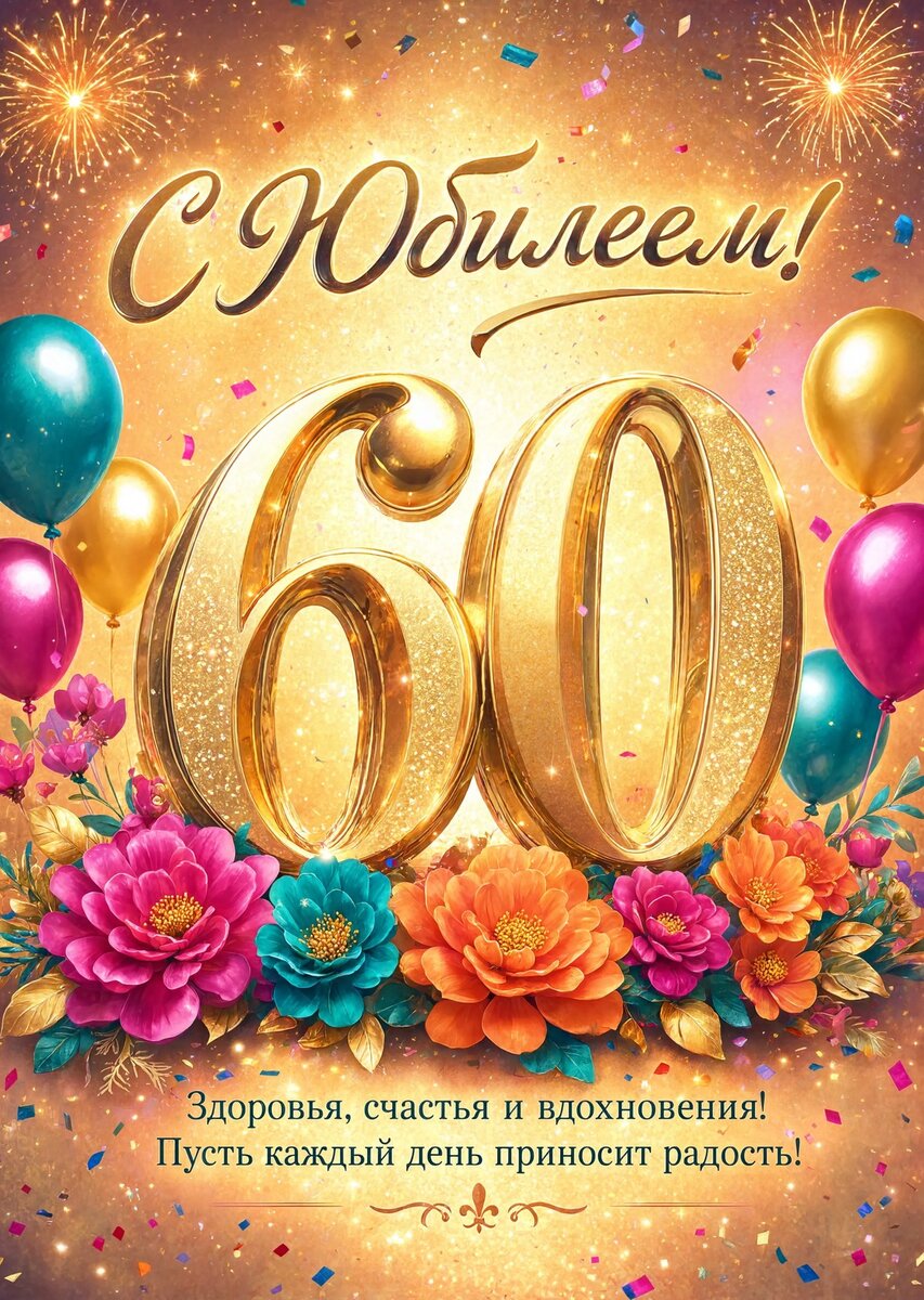 Открытка "С юбилеем 60 лет" #71