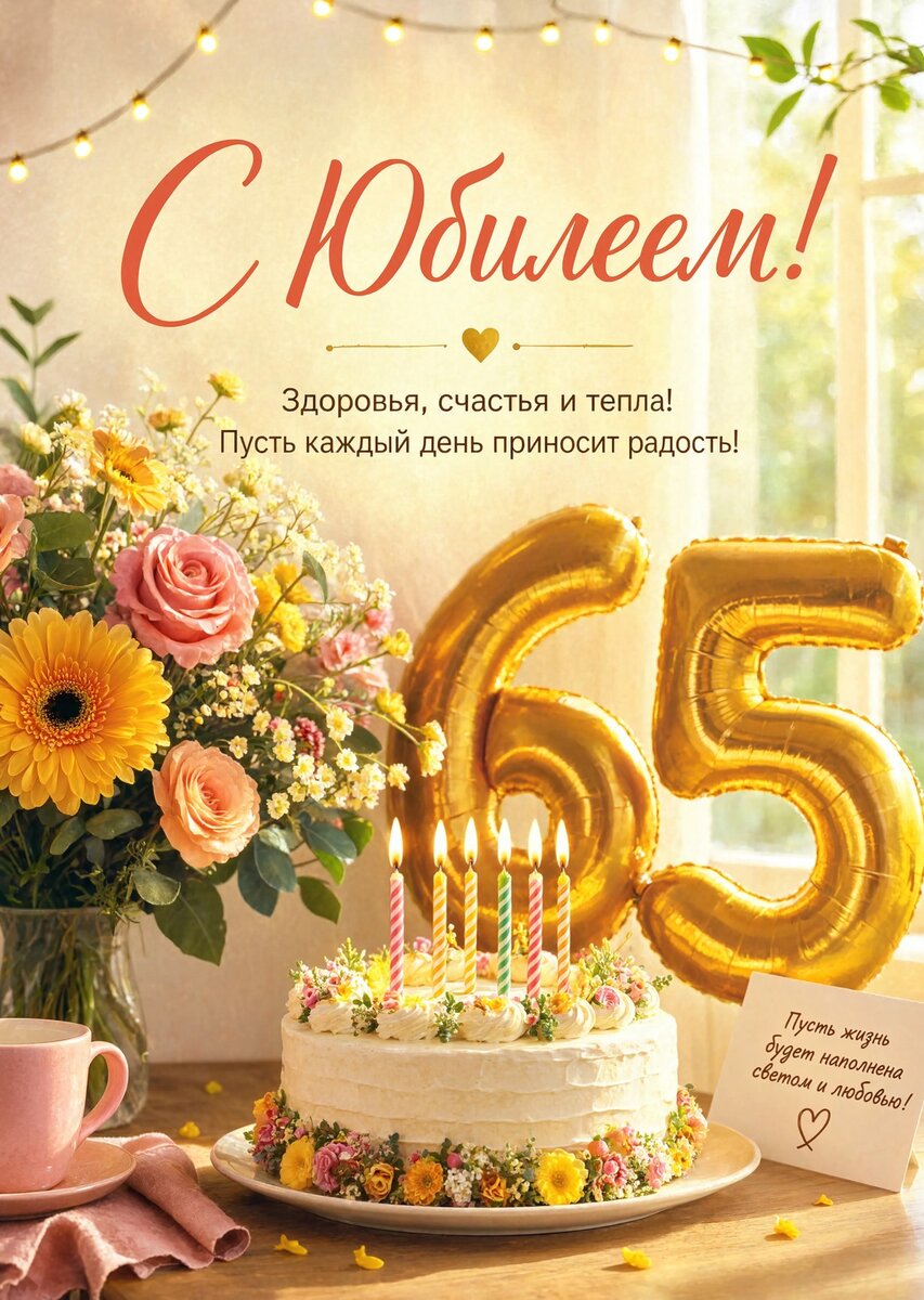 Открытка "С юбилеем 65 лет" #61