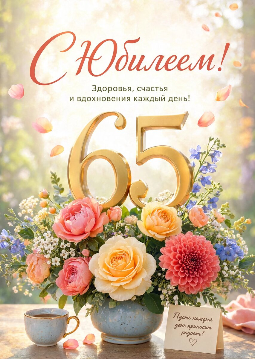 Открытка "С юбилеем 65 лет" #69