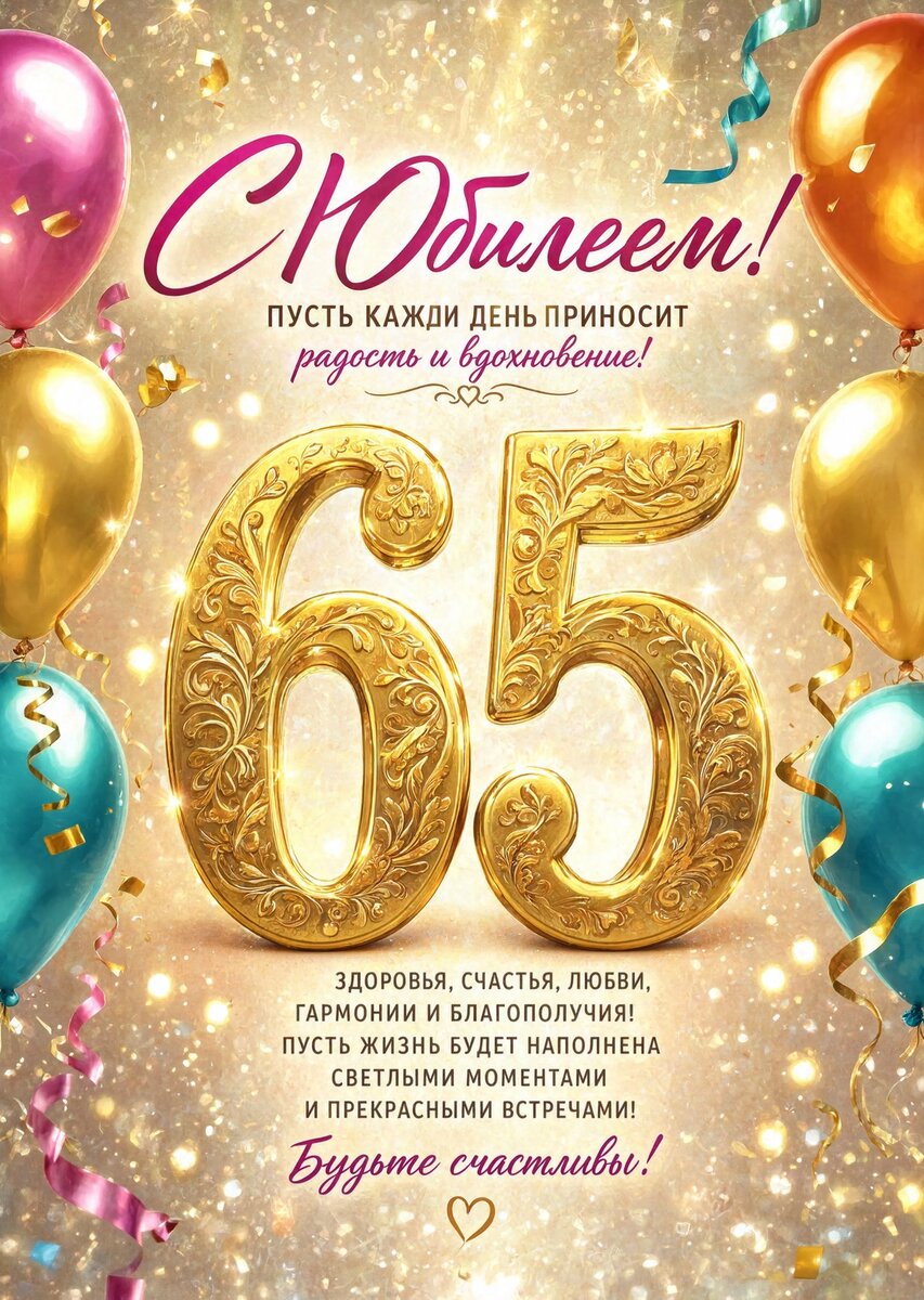Открытка "С юбилеем 65 лет" #85