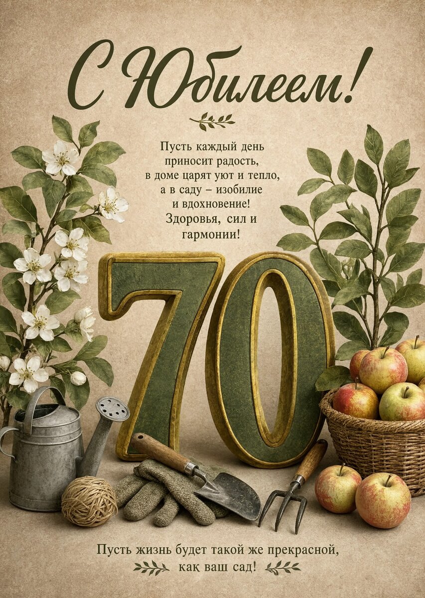 Открытка "С юбилеем 70 лет" #15