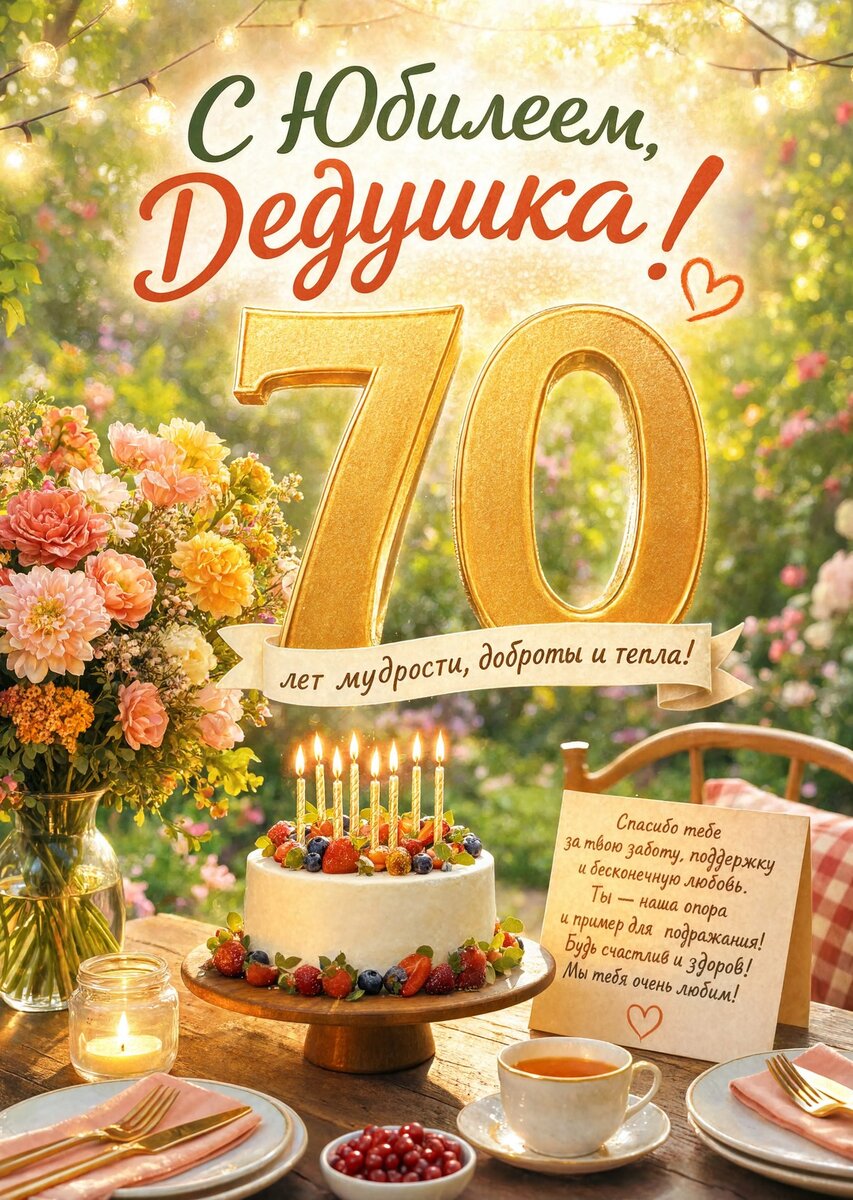 Открытка "С юбилеем 70 лет" #79