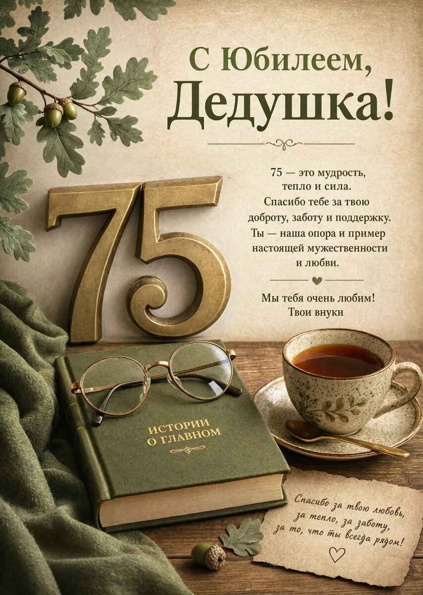 Открытка "С юбилеем 75 лет" #16
