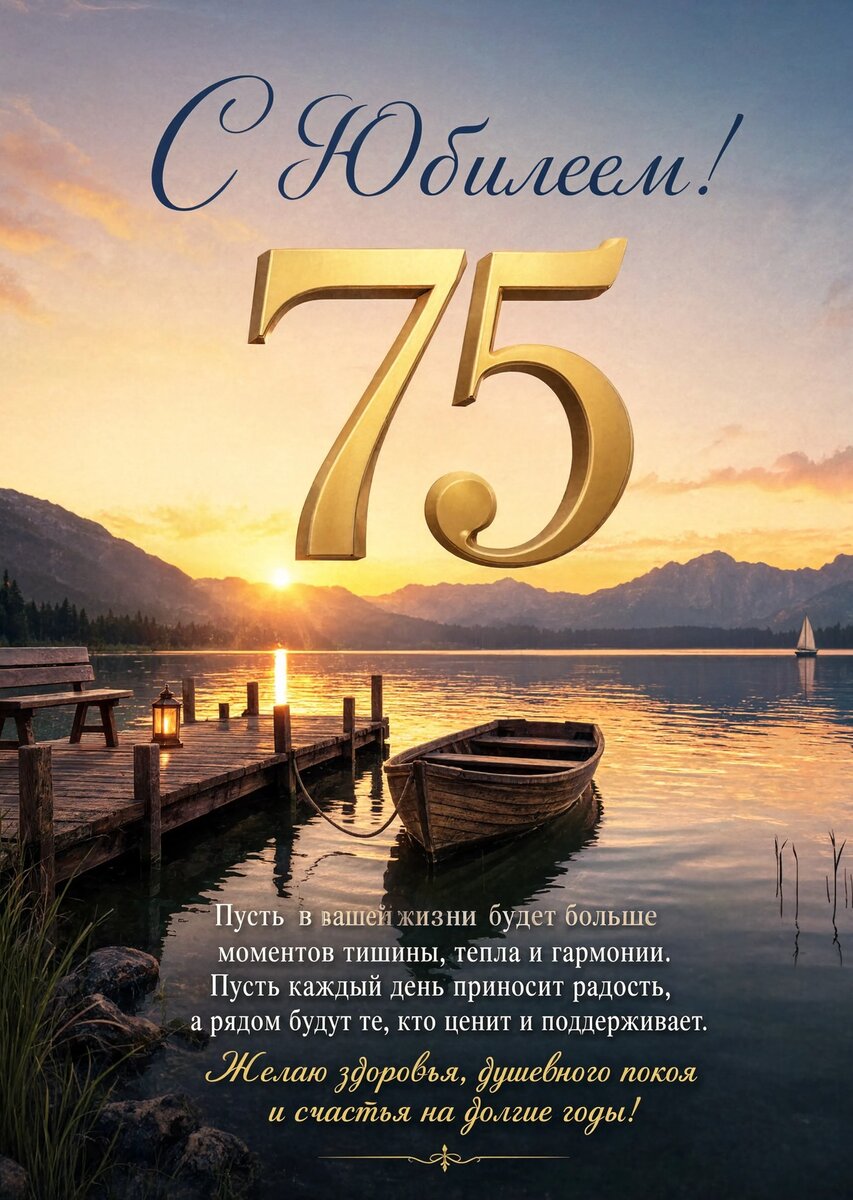 Открытка "С юбилеем 75 лет" #39