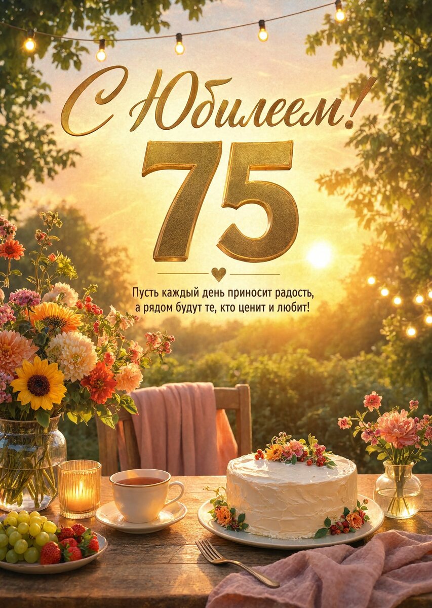 Открытка "С юбилеем 75 лет" #66