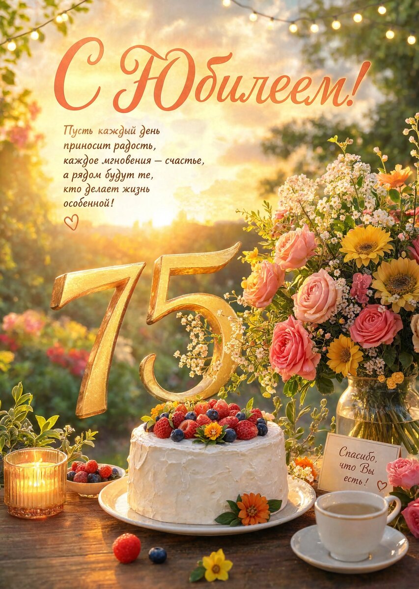Открытка "С юбилеем 75 лет" #81