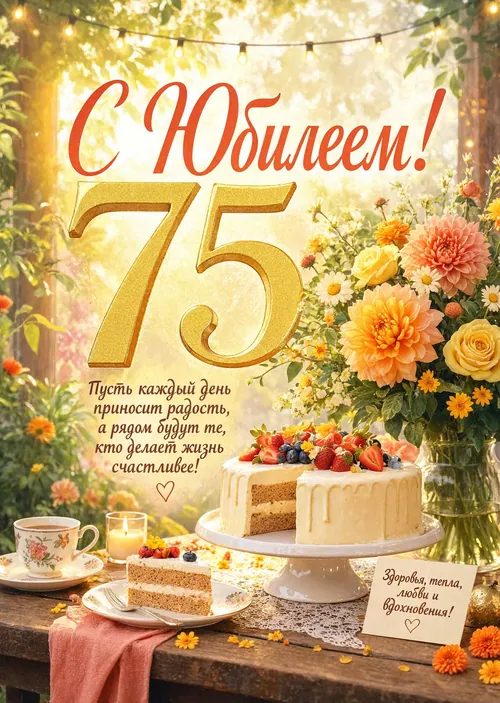 Открытка "С юбилеем 75 лет" #87