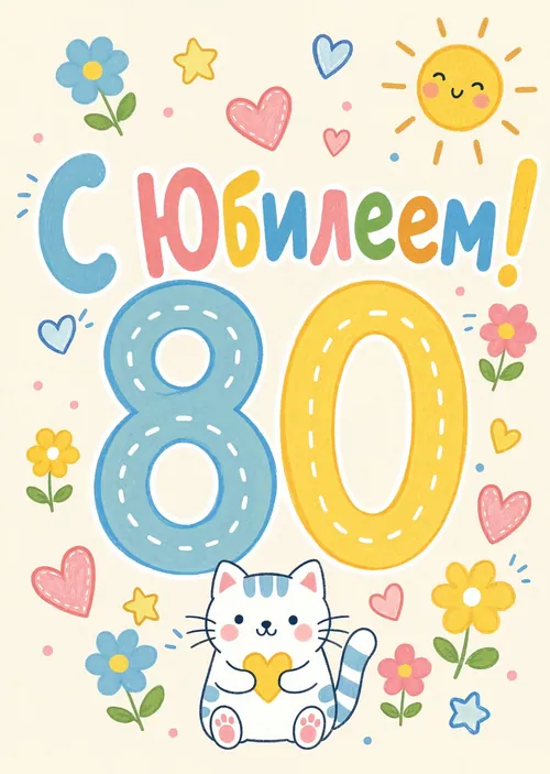 Открытка "С юбилеем 80 лет" #37