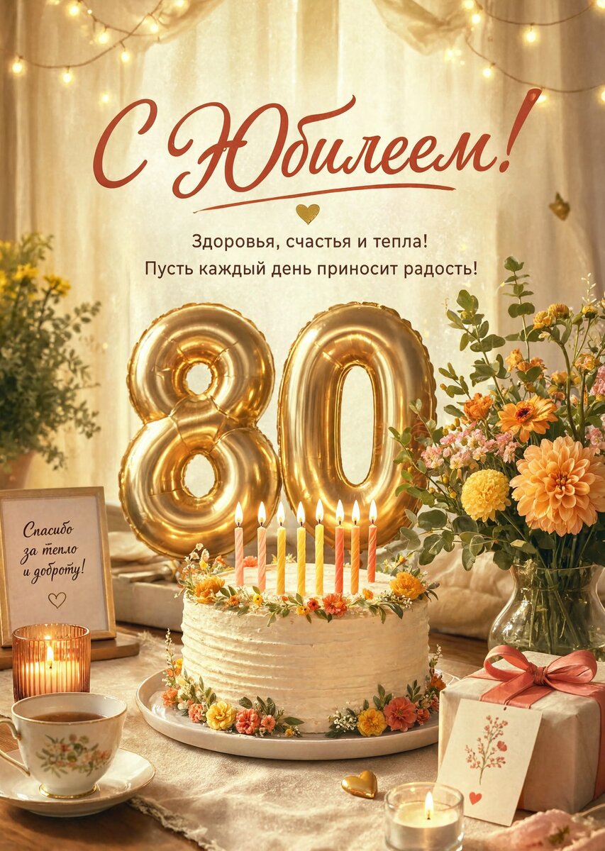 Открытка "С юбилеем 80 лет" #62