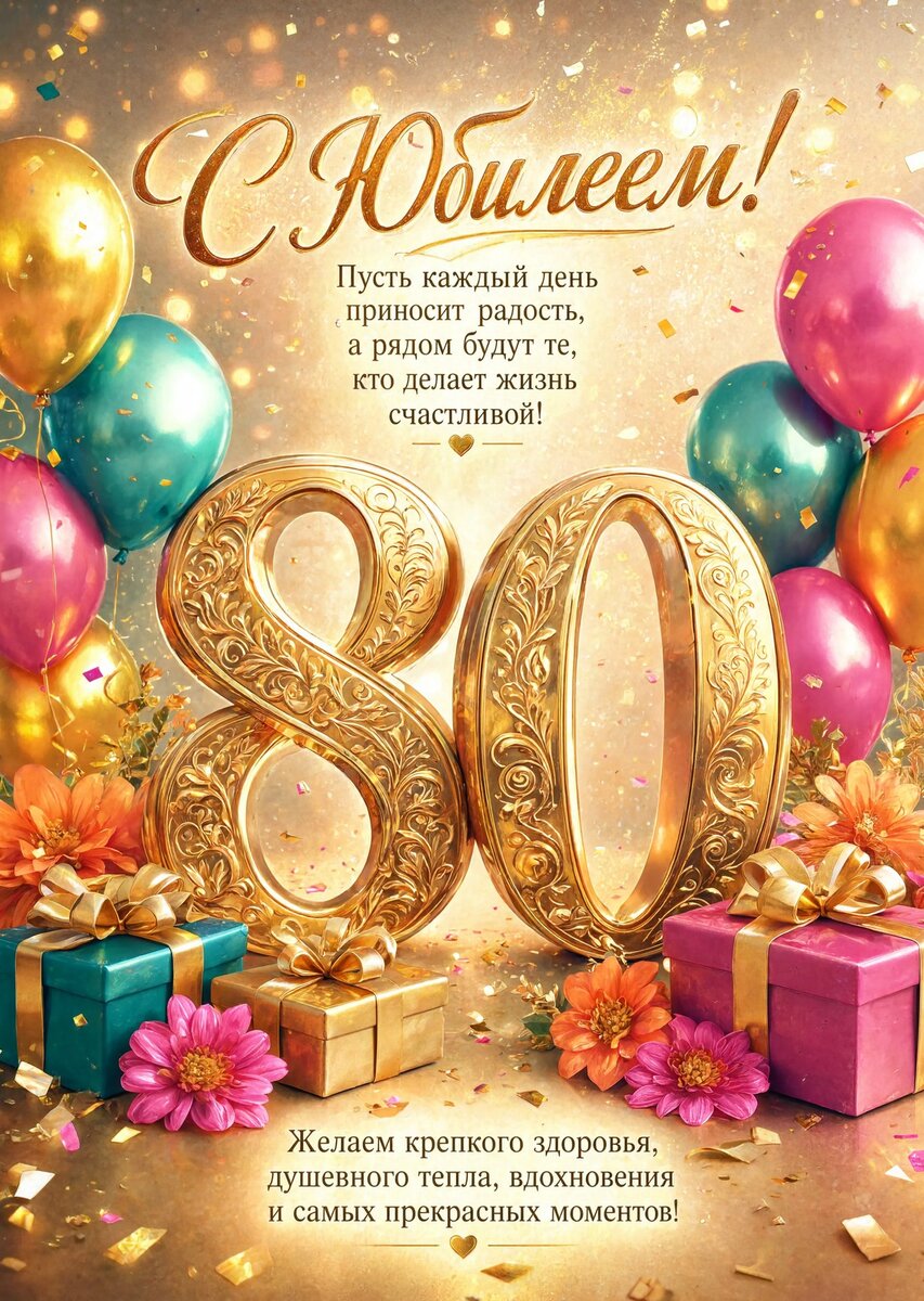 Открытка "С юбилеем 80 лет" #83