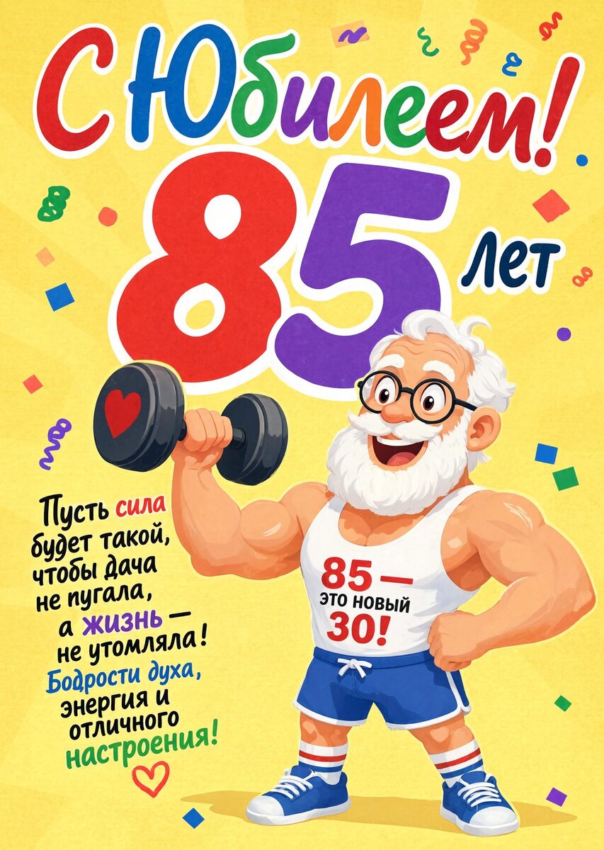 Открытка "С юбилеем 85 лет" #23