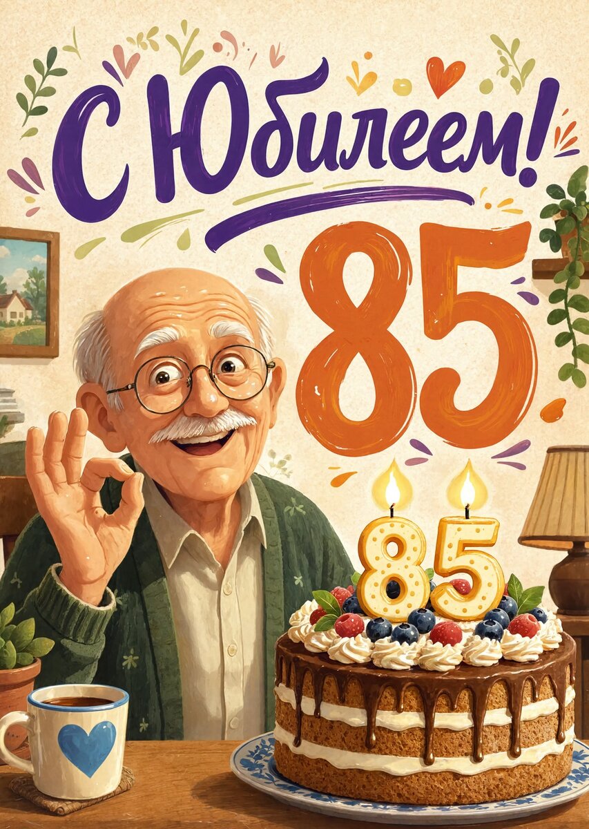 Открытка "С юбилеем 85 лет" #95