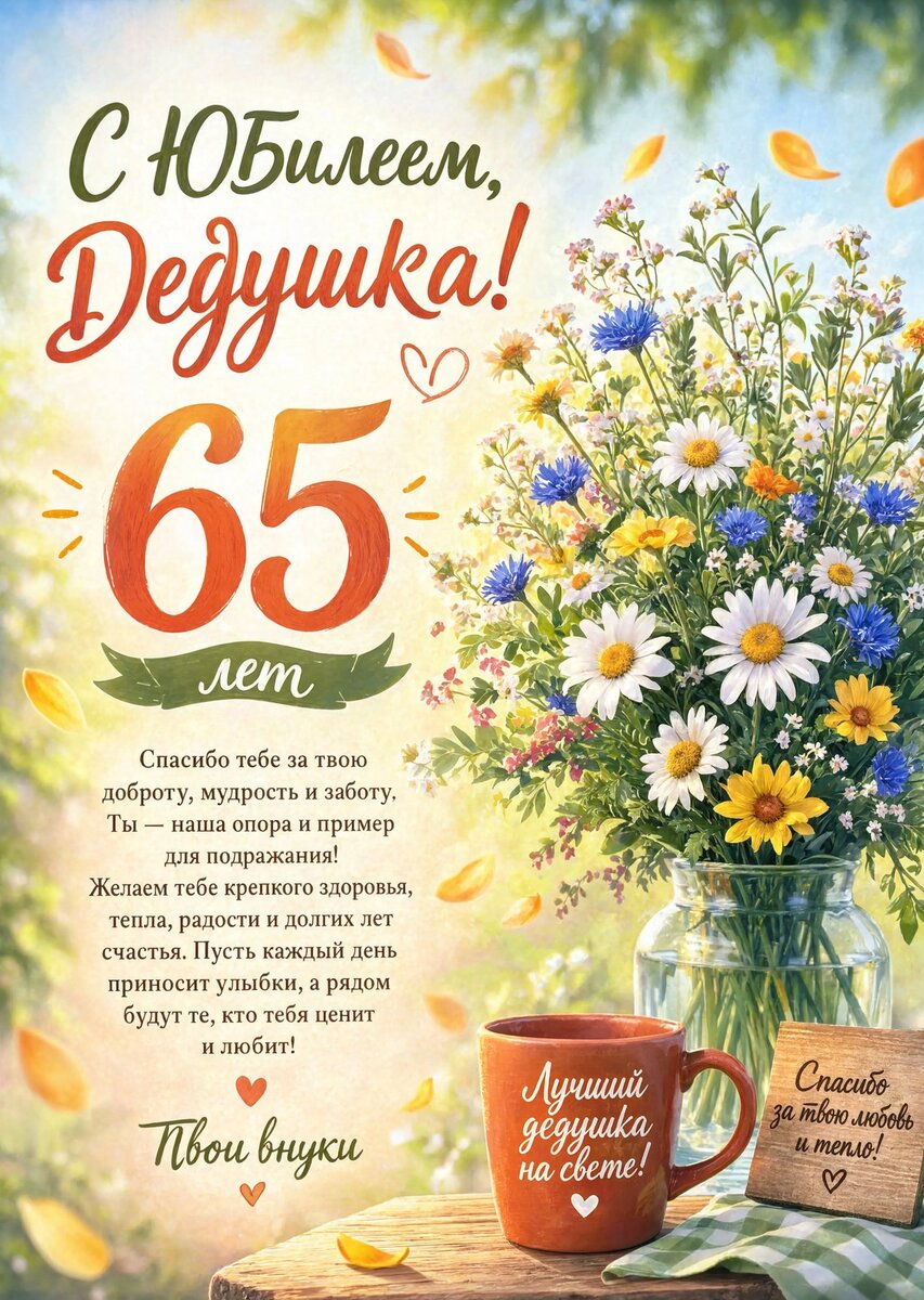 Открытка "С юбилеем дедушка 65 лет" #91