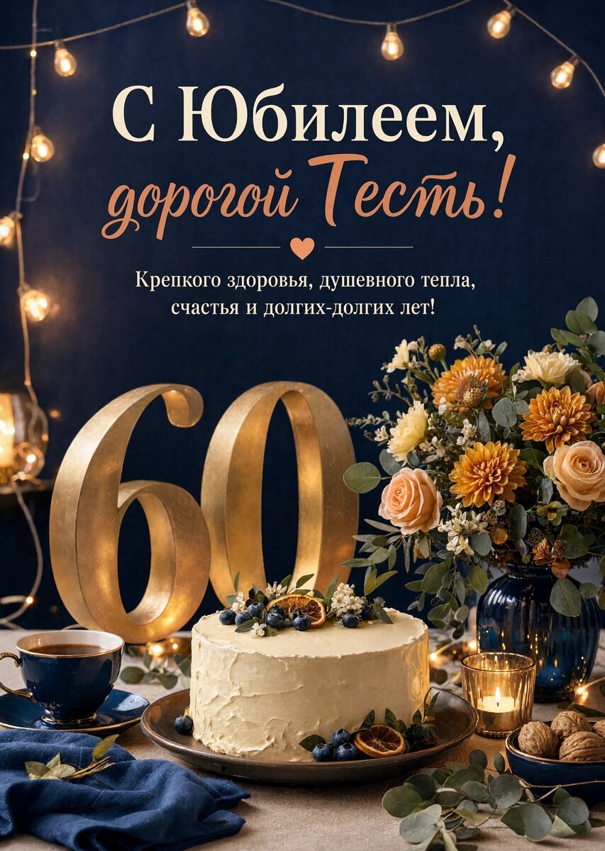 Открытка "С юбилеем дорогой тесть 60 лет" #54