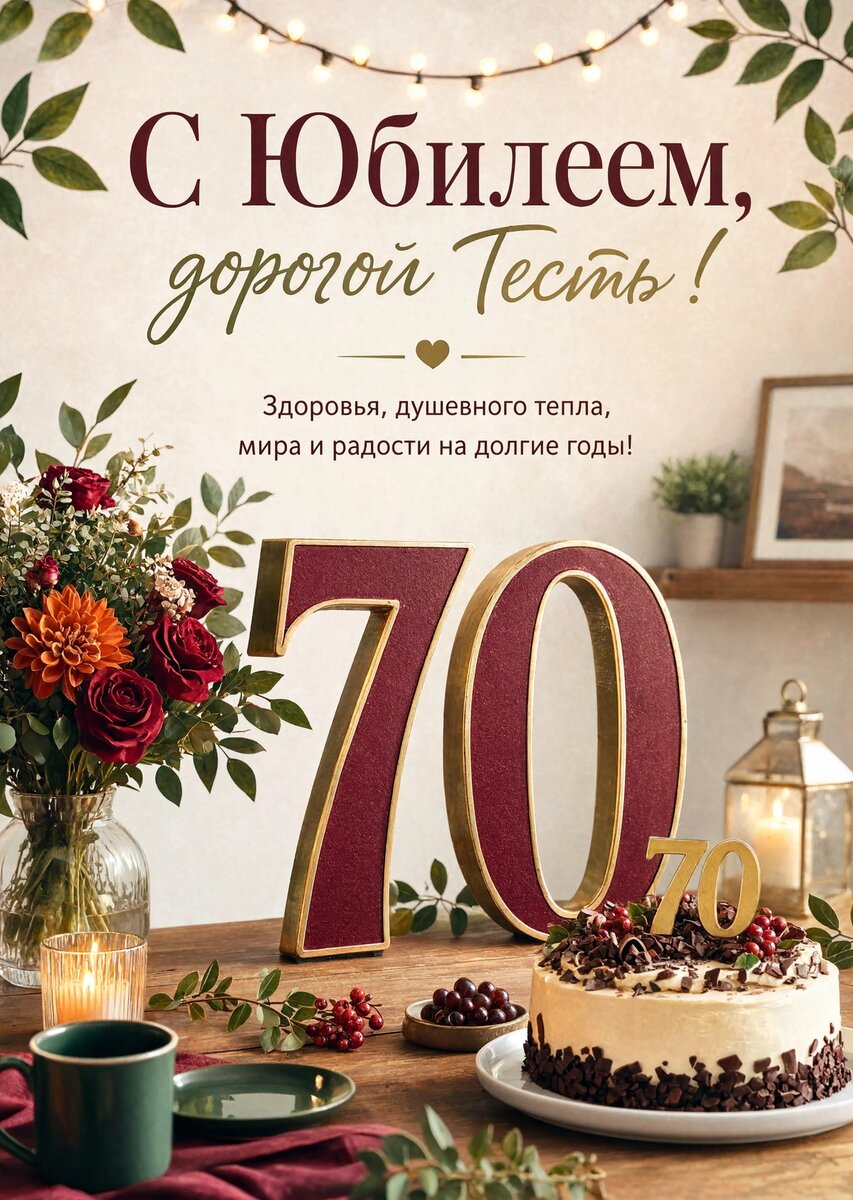 Открытка "С юбилеем дорогой тесть 70 лет" #57