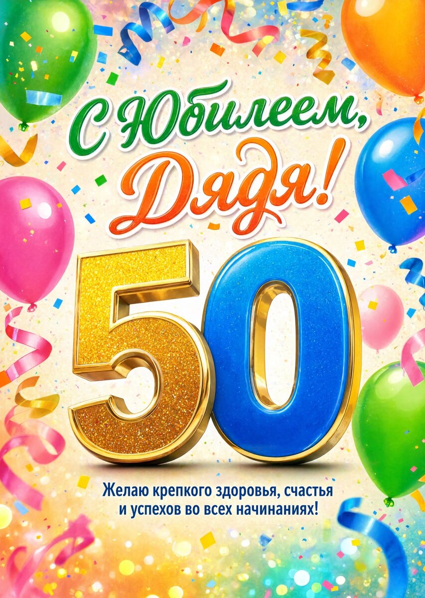 Открытка "С юбилеем дядя 50 лет" #3
