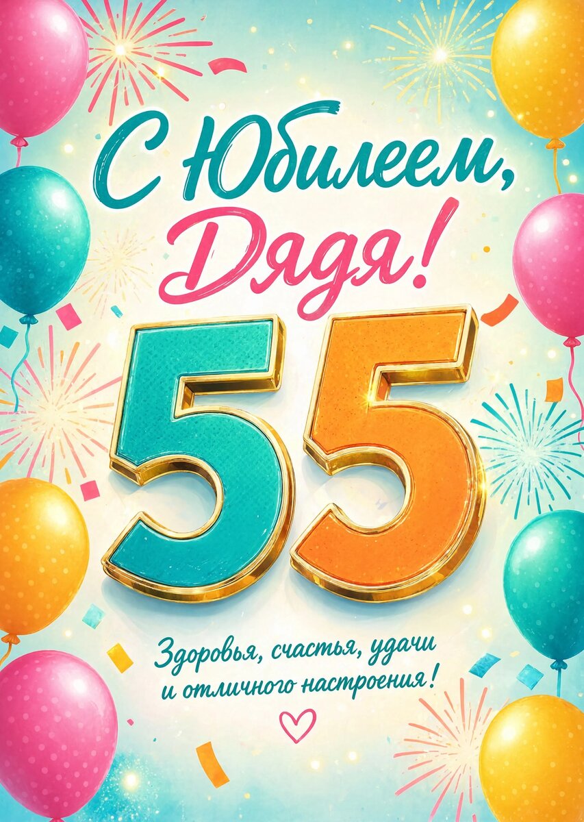 Открытка "С юбилеем дядя 55 лет" #6