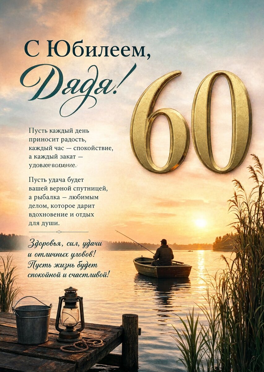 Открытка "С юбилеем дядя 60 лет" #18