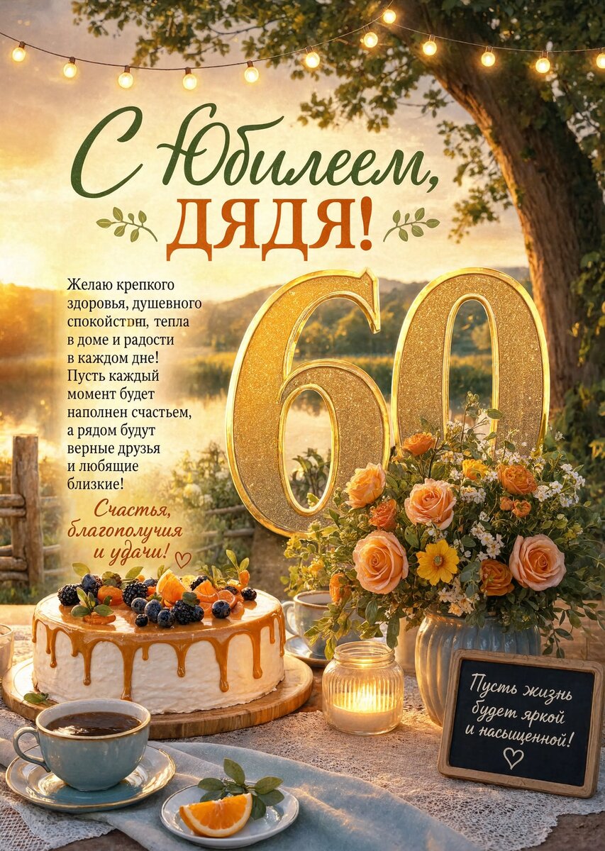 Открытка "С юбилеем дядя 60 лет" #84