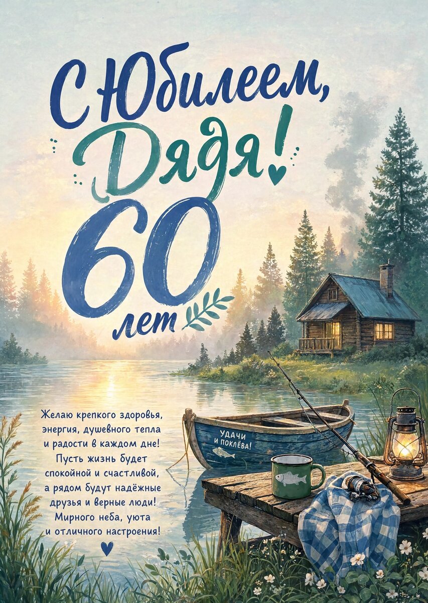 Открытка "С юбилеем дядя 60 лет" #99