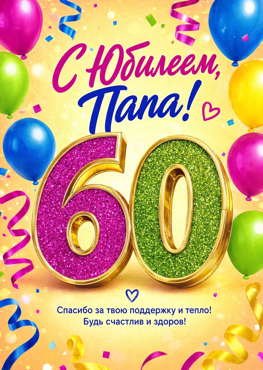 Открытка "С юбилеем папа 60 лет" #7