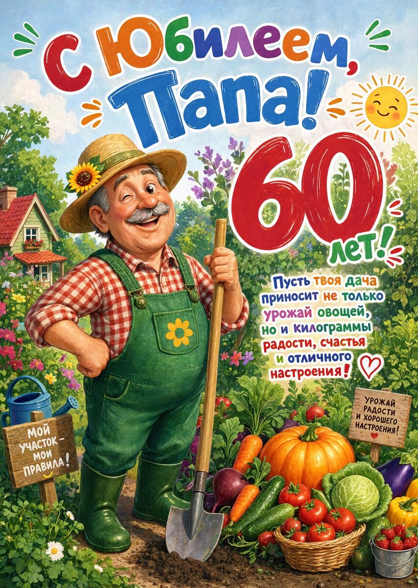 Открытка "С юбилеем папа 60 лет" #92