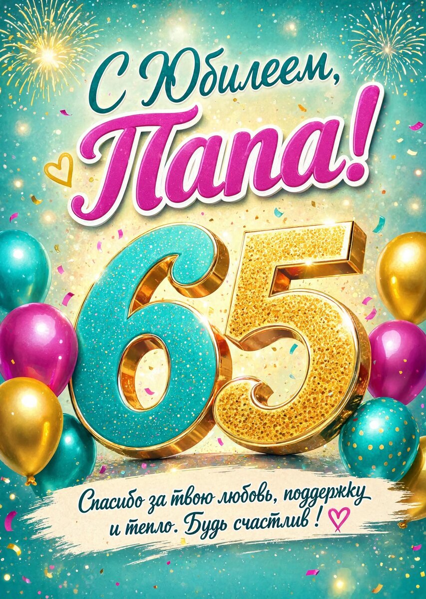 Открытка "С юбилеем папа 65 лет" #56