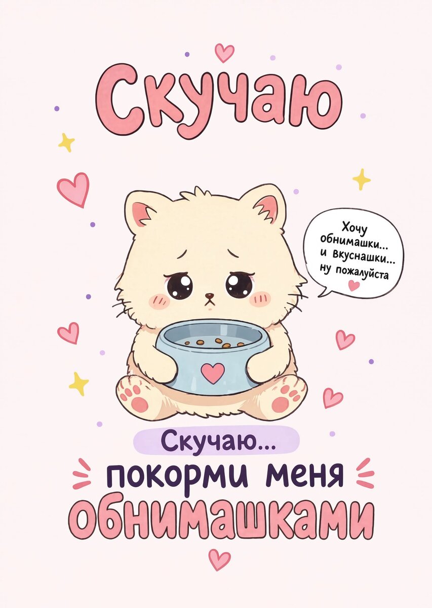 Открытка "Скучаю" #1