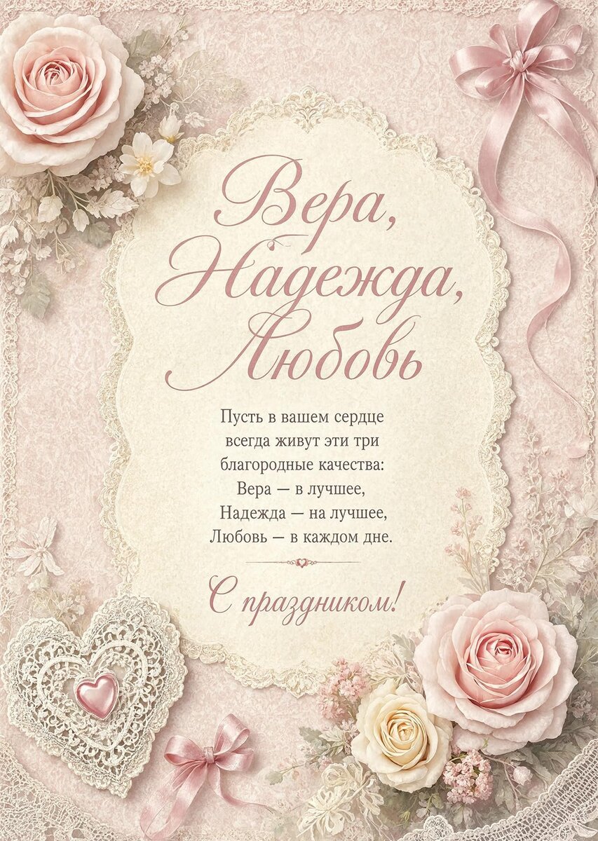 Открытка Вера, Надежда, Любовь - 17
