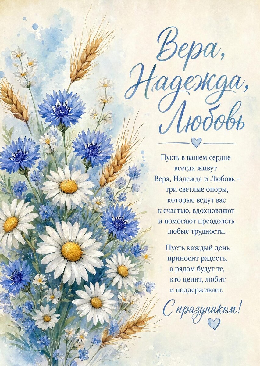 Открытка Вера, Надежда, Любовь - 9