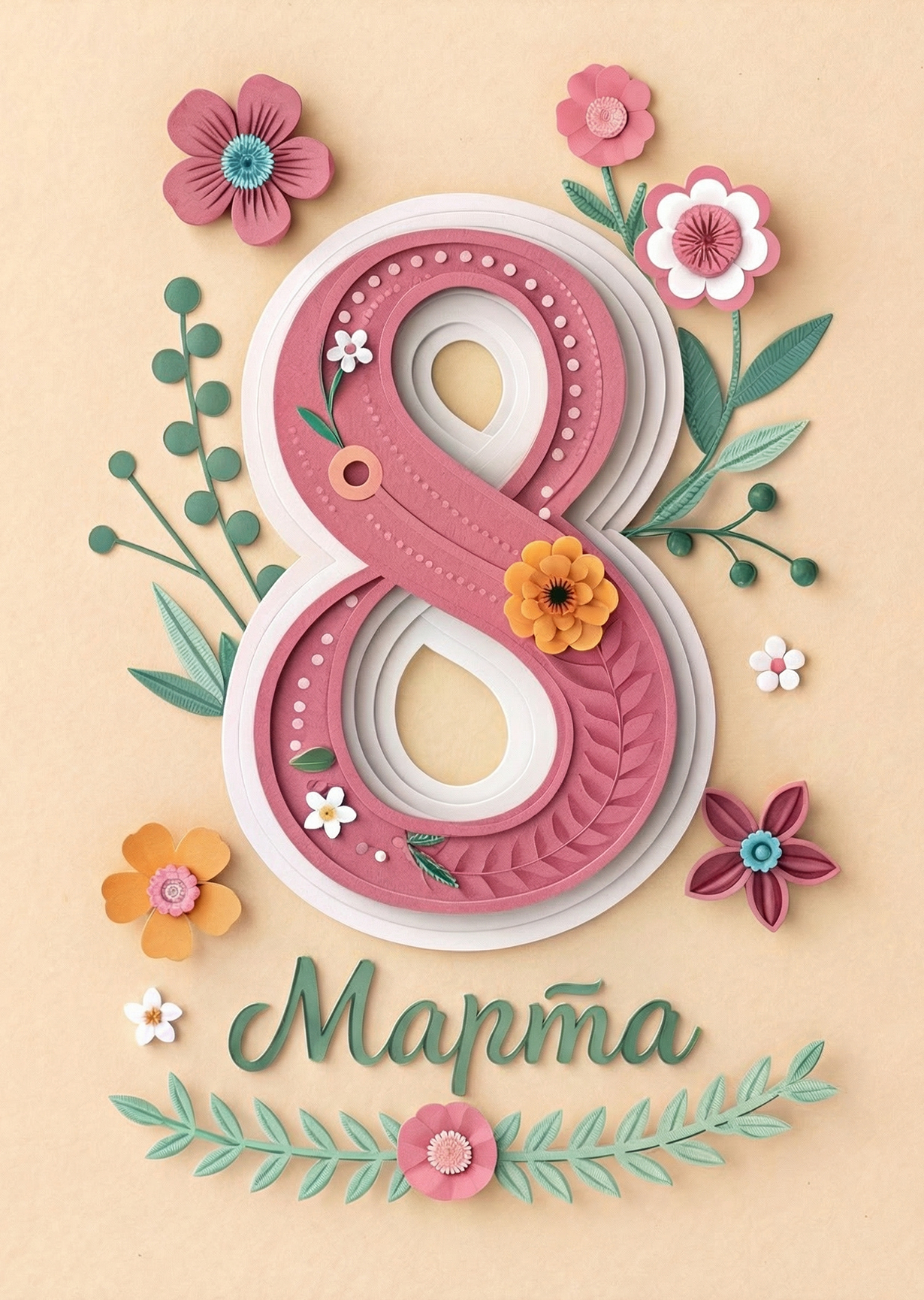 Открытка "С 8 марта #1"