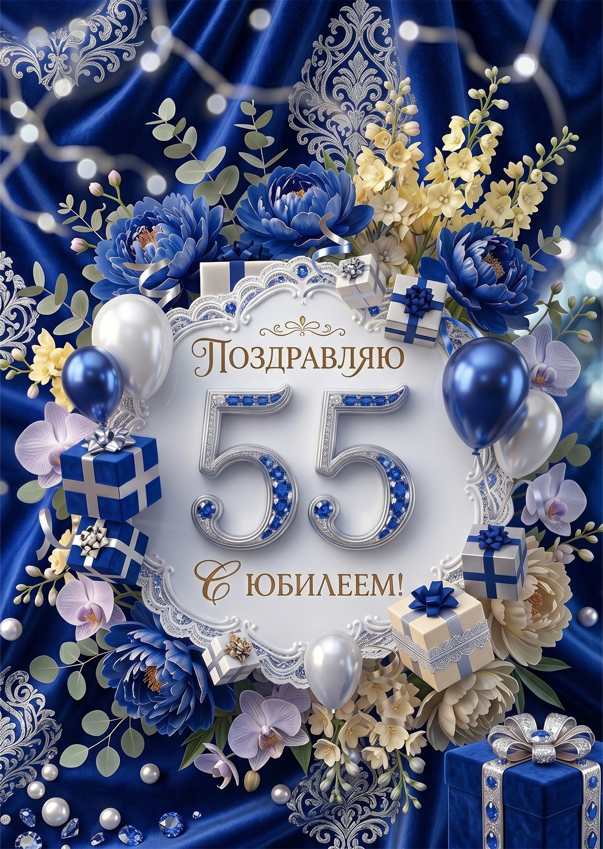 Открытка "С юбилеем 55" #9