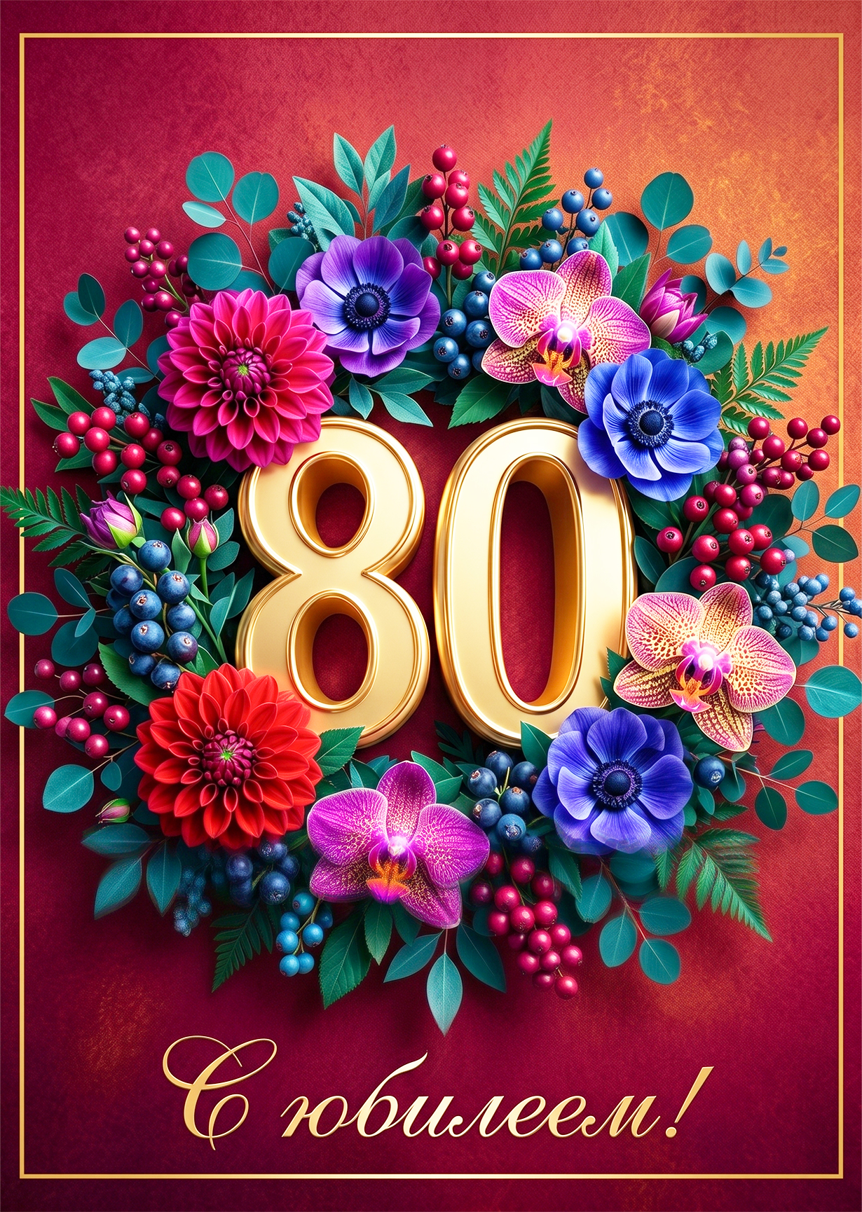 Открытка "С юбилеем 80" #17