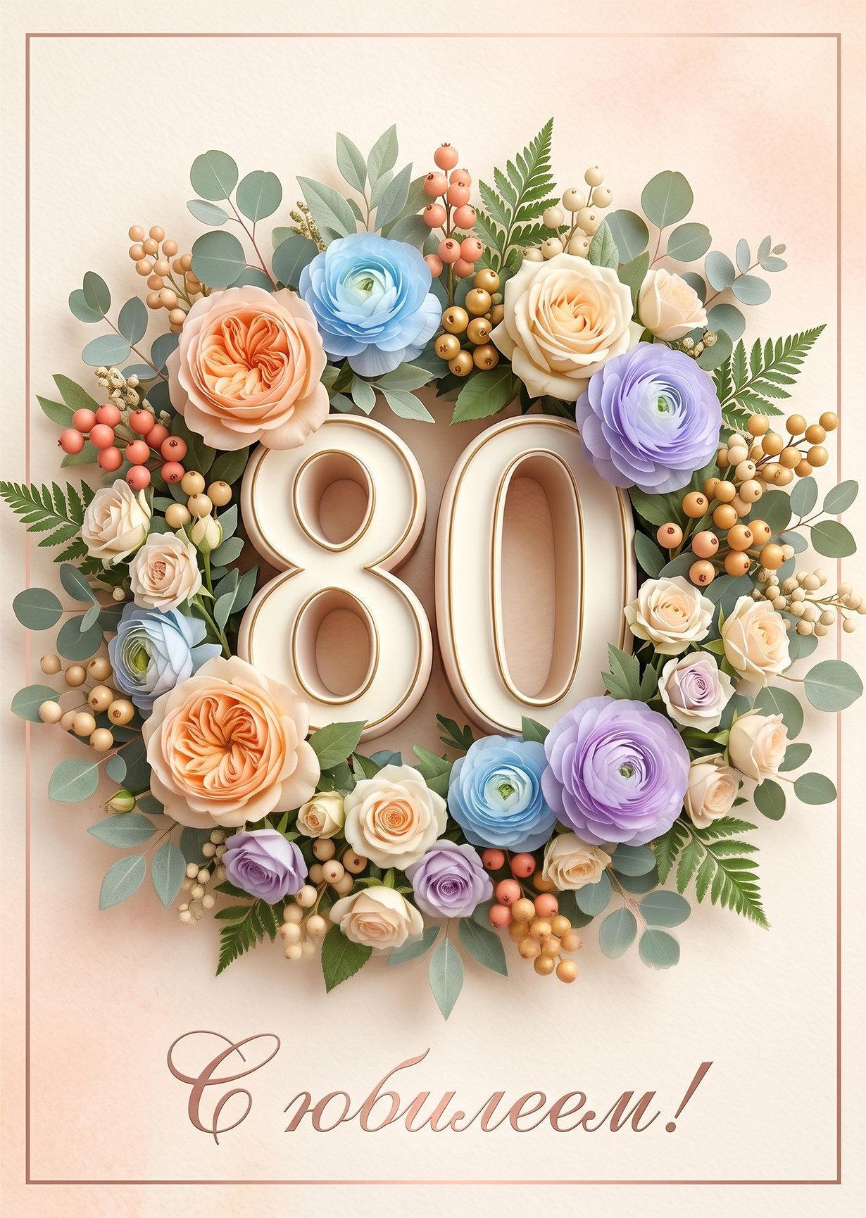 Открытка "С юбилеем 80" #16