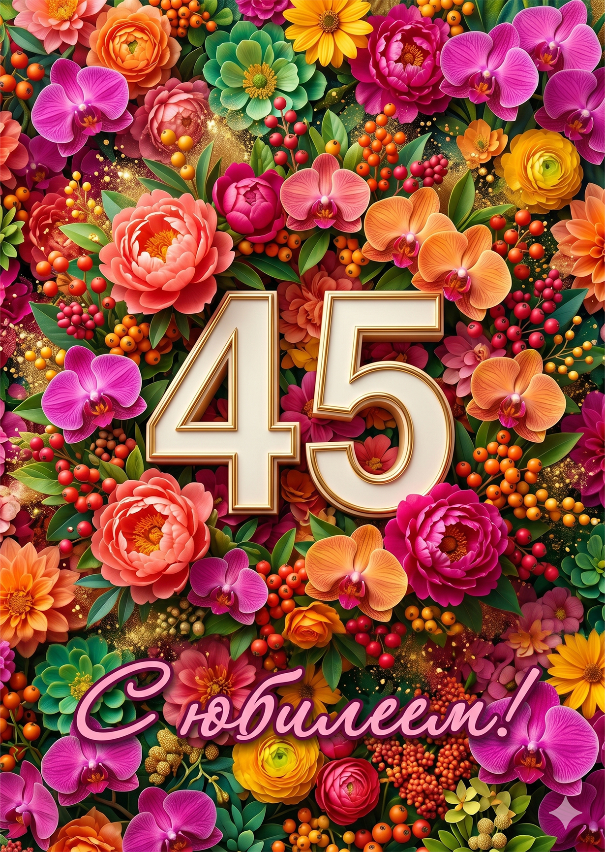 Открытка "С юбилеем 45" #18