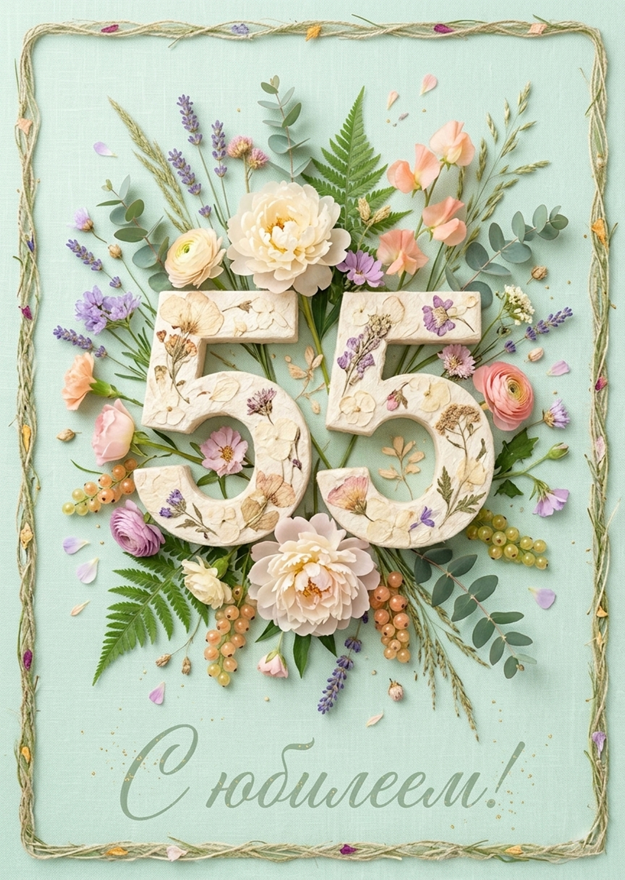 Открытка "С юбилеем 55" #19