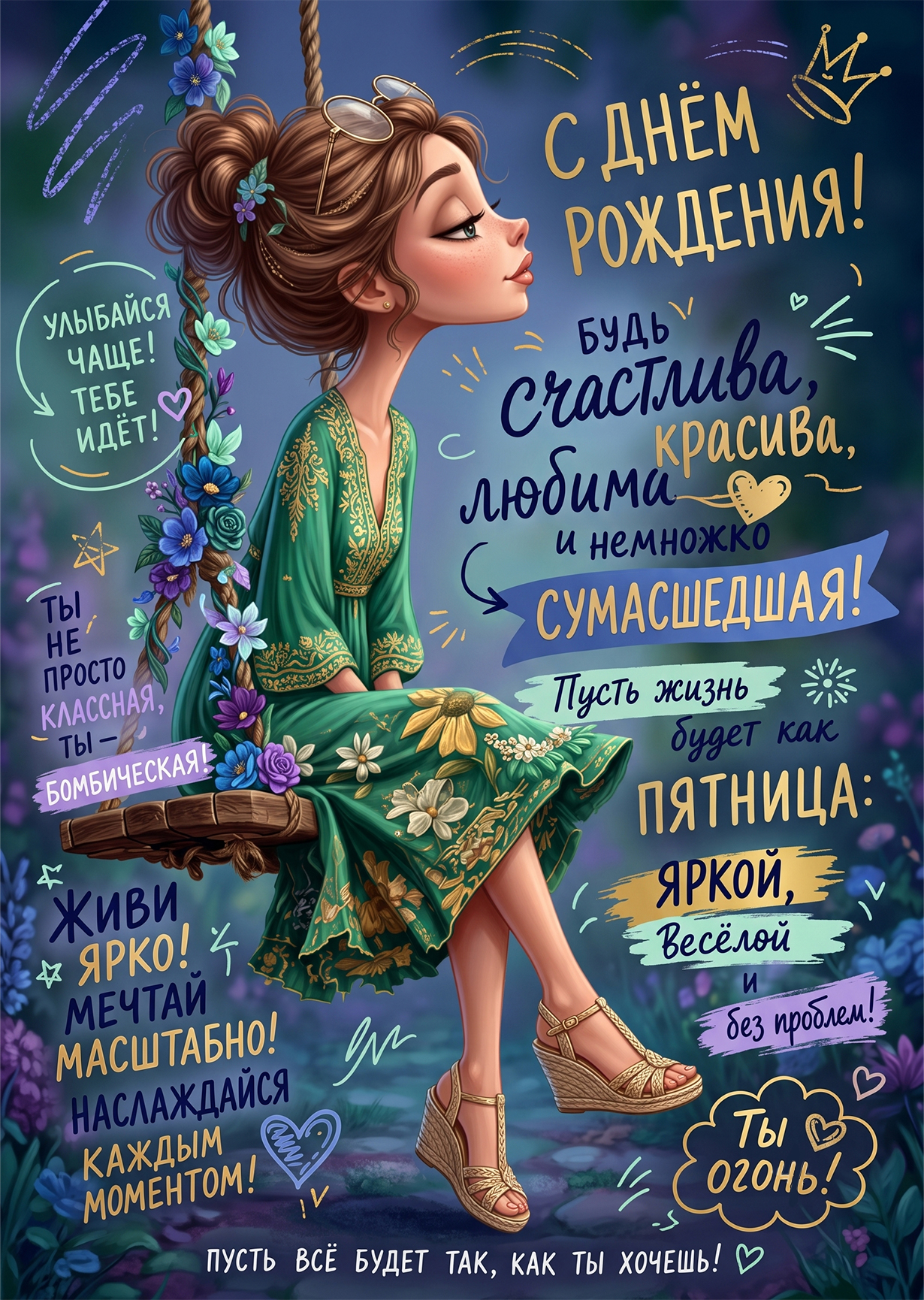 Открытка "С днем рождения #60"