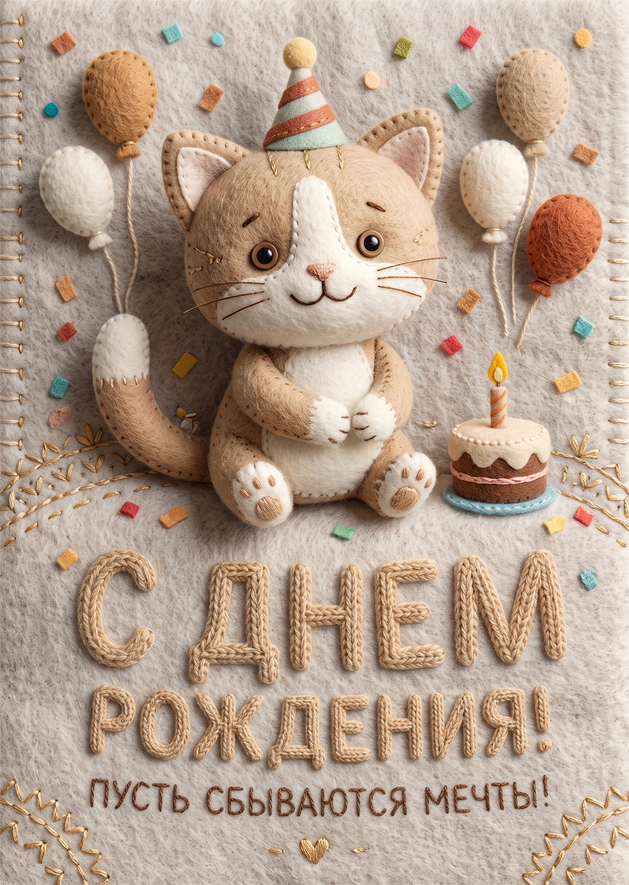 Открытка "С днем рождения торт #72"