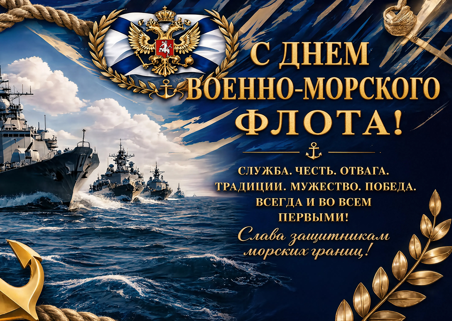 Открытка с днем ВМФ #2