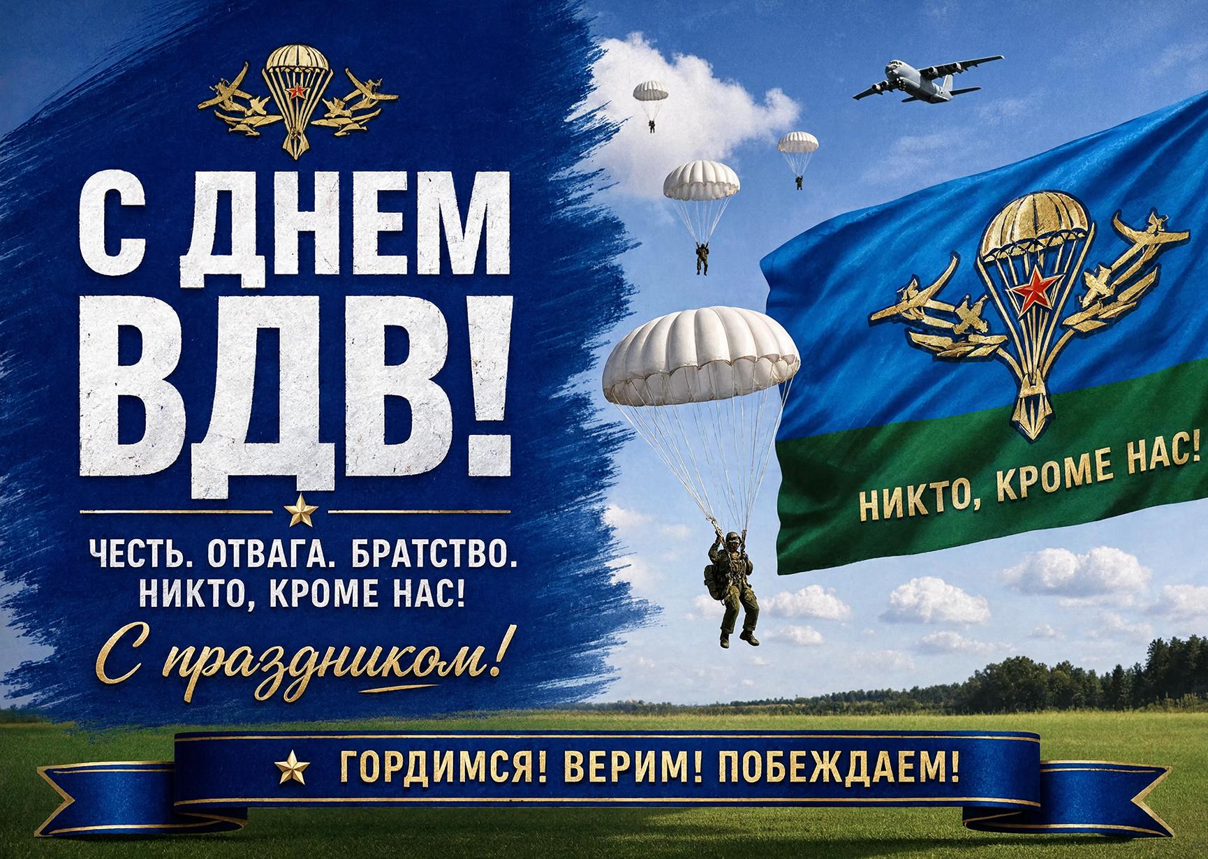 Открытка c днем ВДВ #8