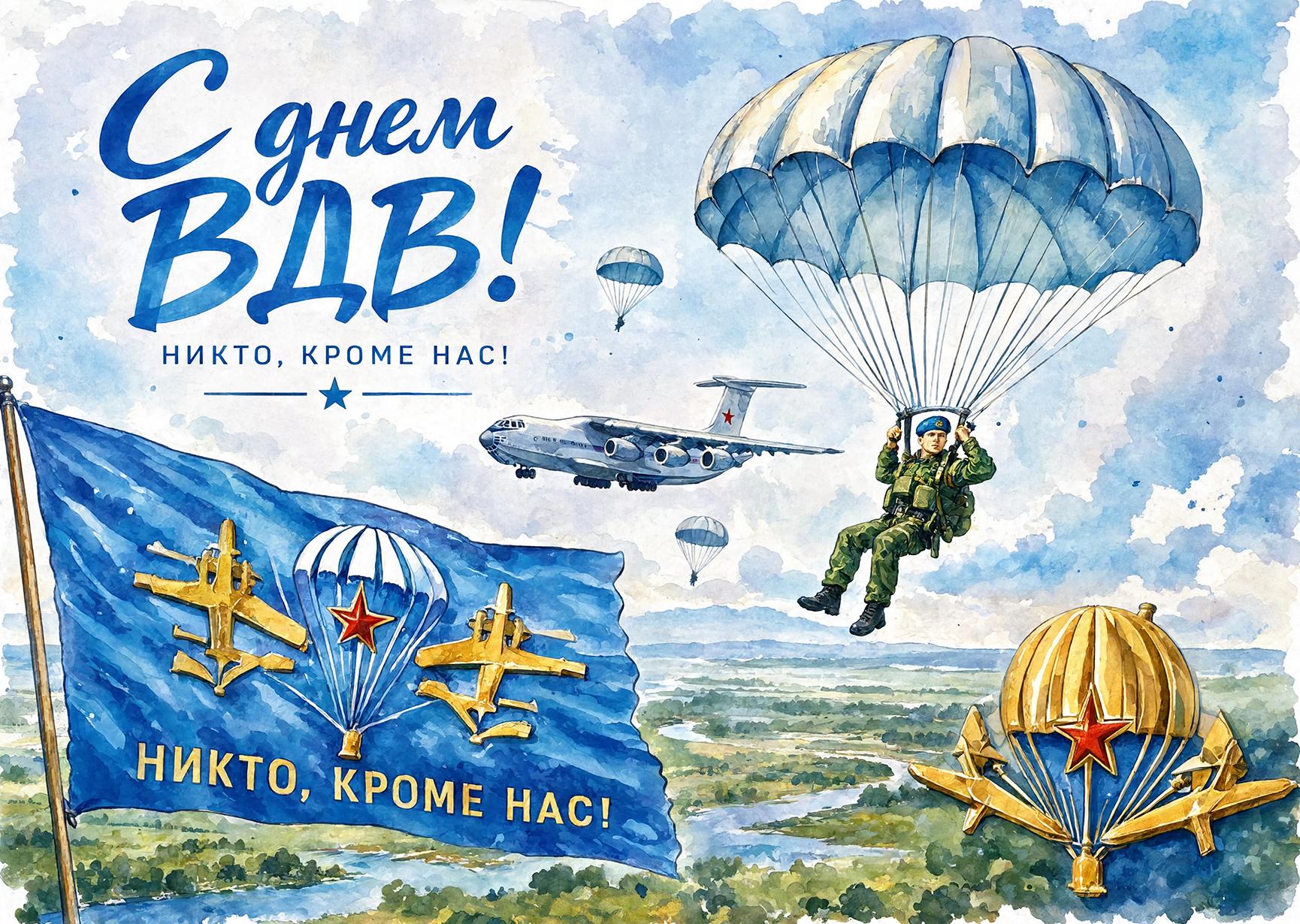 Открытка c днем ВДВ #7