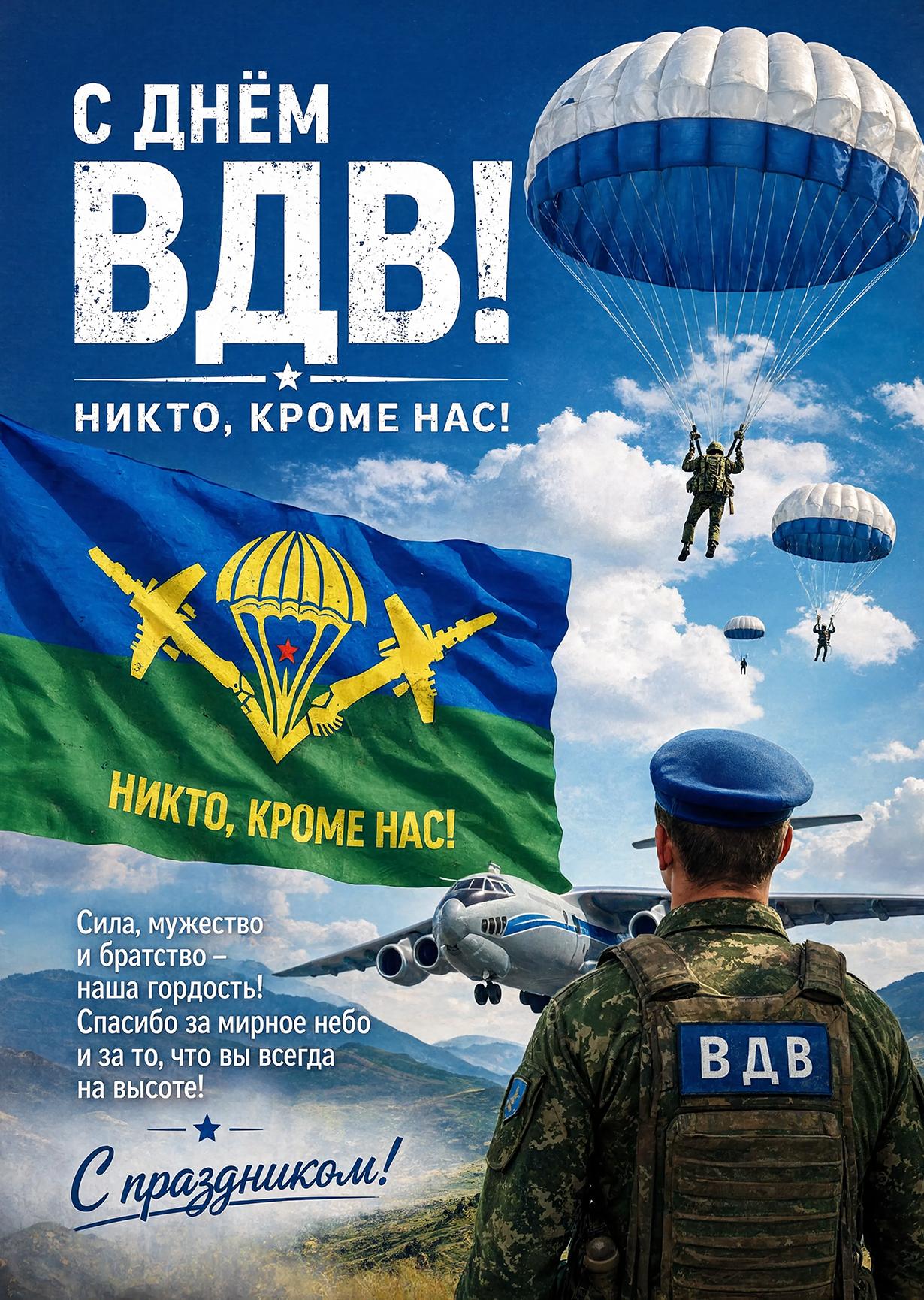 Открытка c днем ВДВ #10