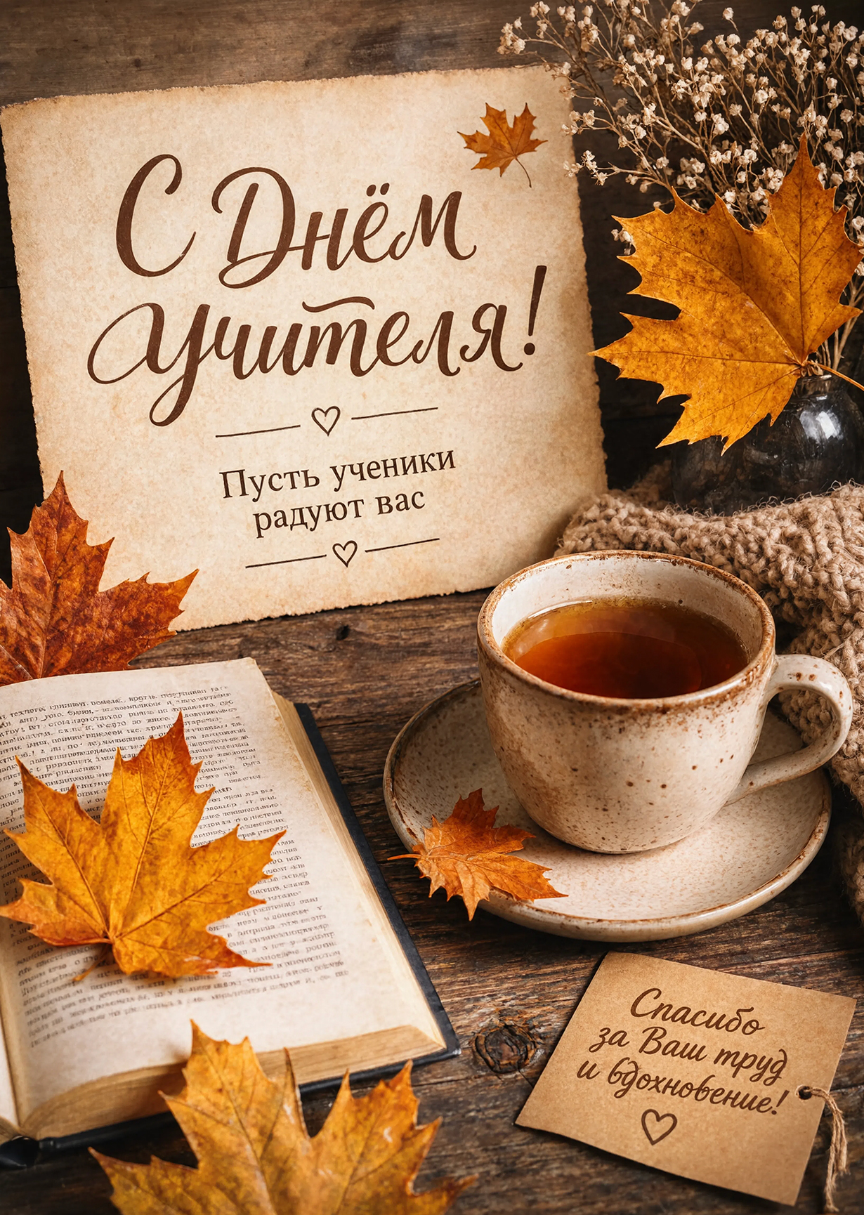 Открытка "С днём учителя" #3