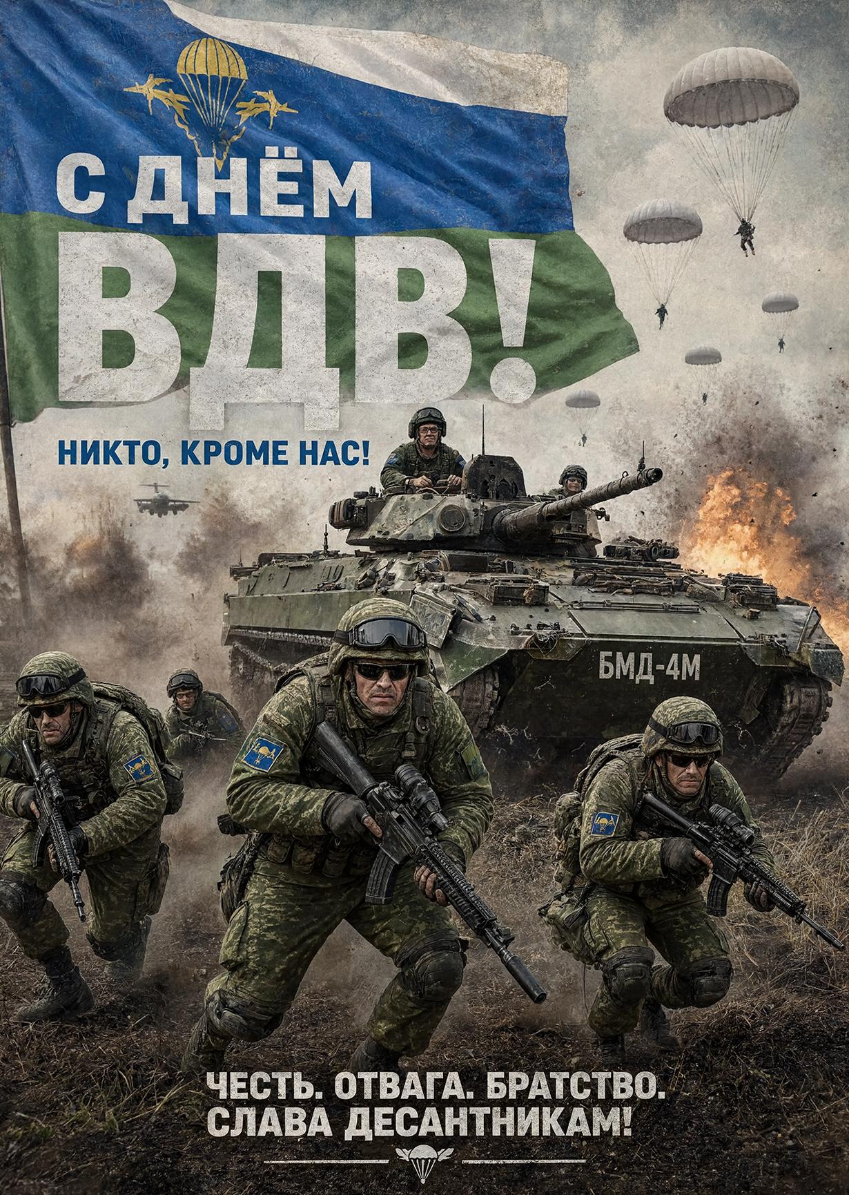 Открытка c днем ВДВ #16