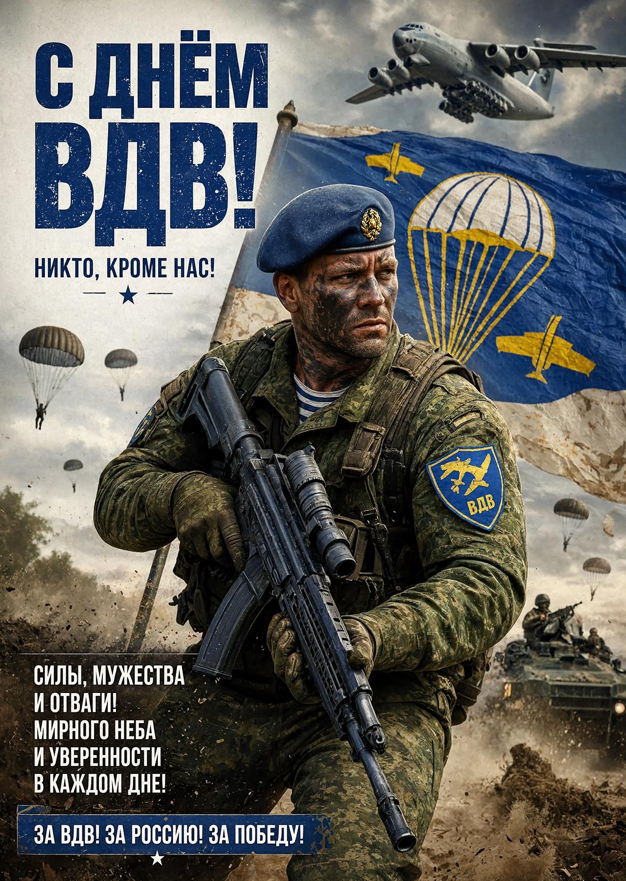 Открытка c днем ВДВ #21