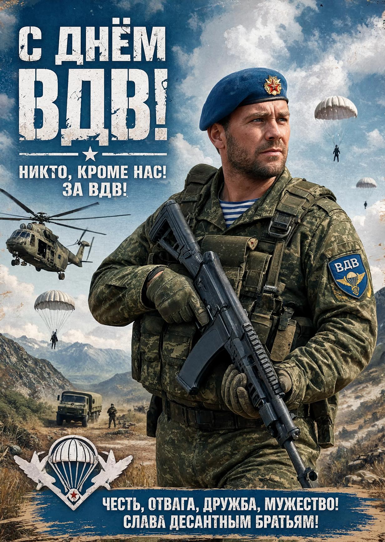 Открытка c днем ВДВ #20